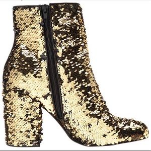 Steve Madden Georgia-S Sequin Gold Ankle Booties